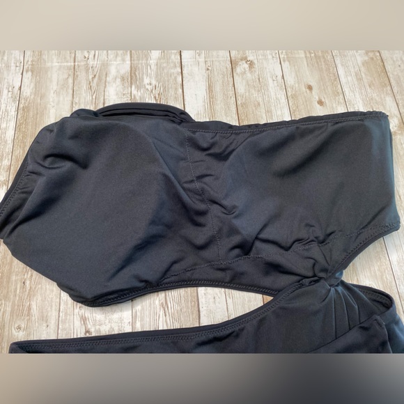 🆕 VICTORIA'S SECRET VS SWIM Twist Monokini One-Piece Swimsuit Medium Black - Picture 6 of 13